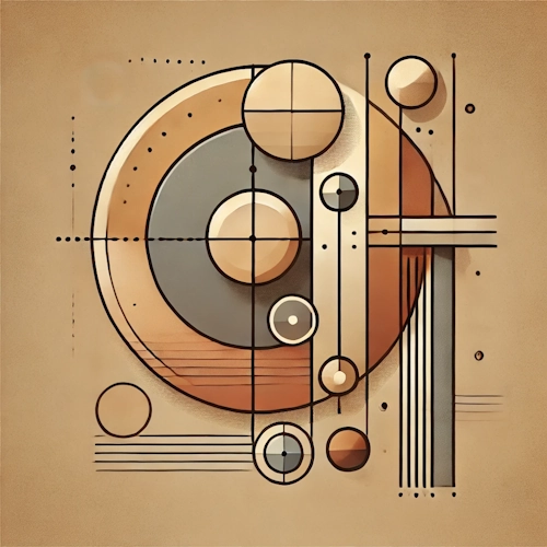 Abstract circular symbol with lines and divided areas – representing separate data handling and secure task separation between hosting and payment service.