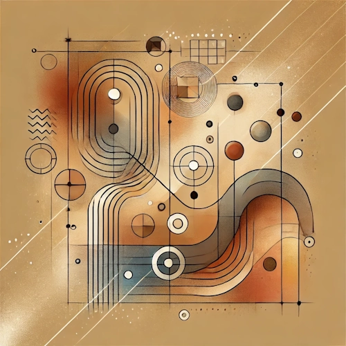 Abstract design of lines, waves, and circles – symbolizing easy and intuitive use with no technical barriers.