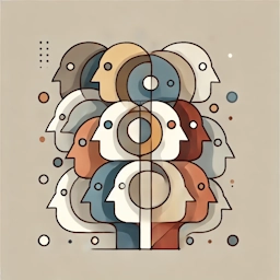 Symbolic image of stylized heads with a focus element – representing role management and individual access control.